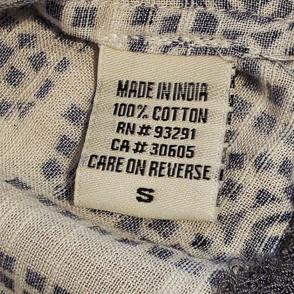 NWT Dylan Mosaic Blouse Embroidered Border Indigo Peasant Size Small - Picture 13 of 14